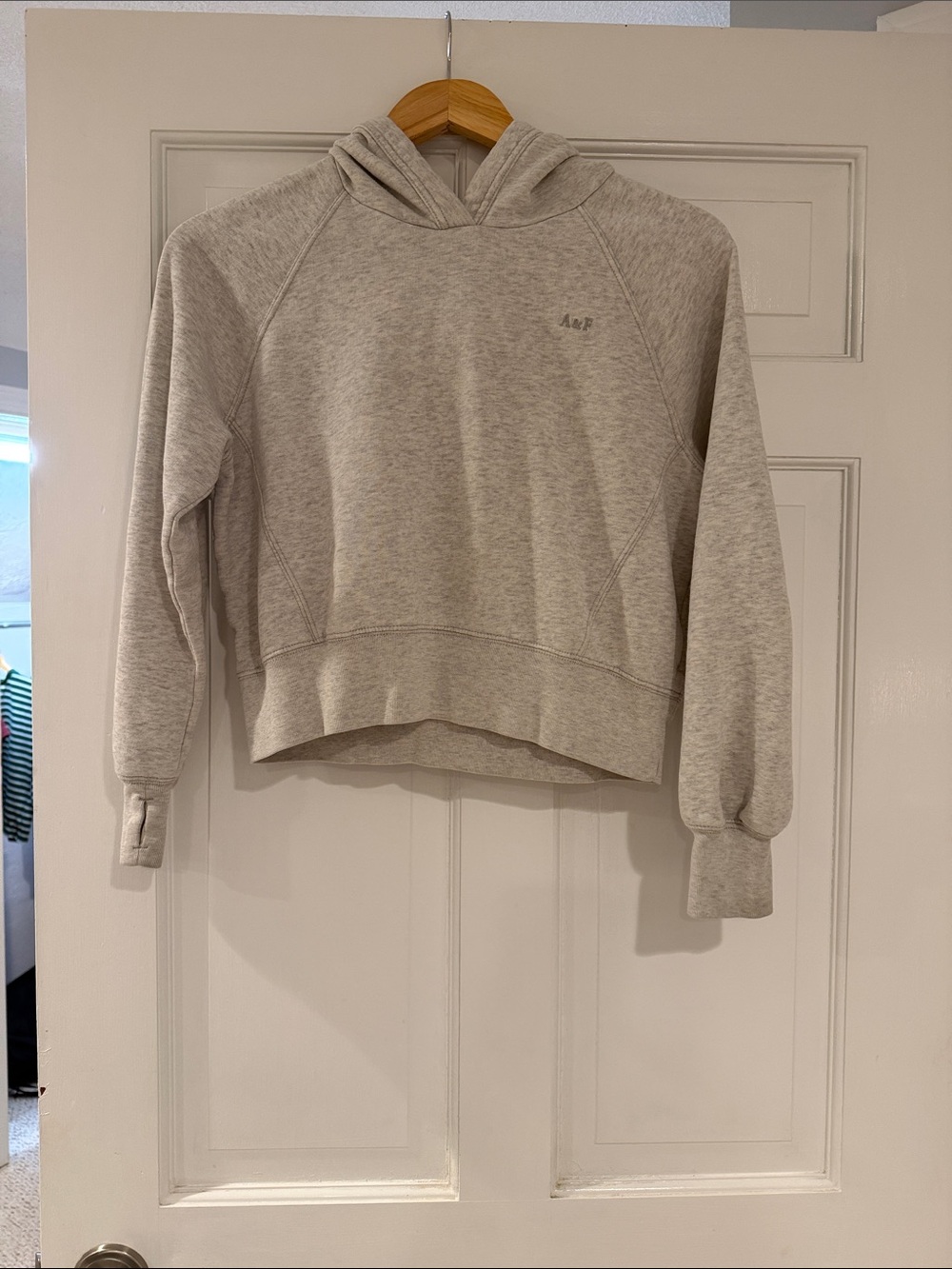 abercrombie kids heather gray cropped hoodie